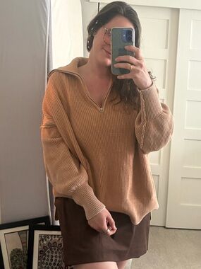aerie Ribbed Half-Zip Sweater